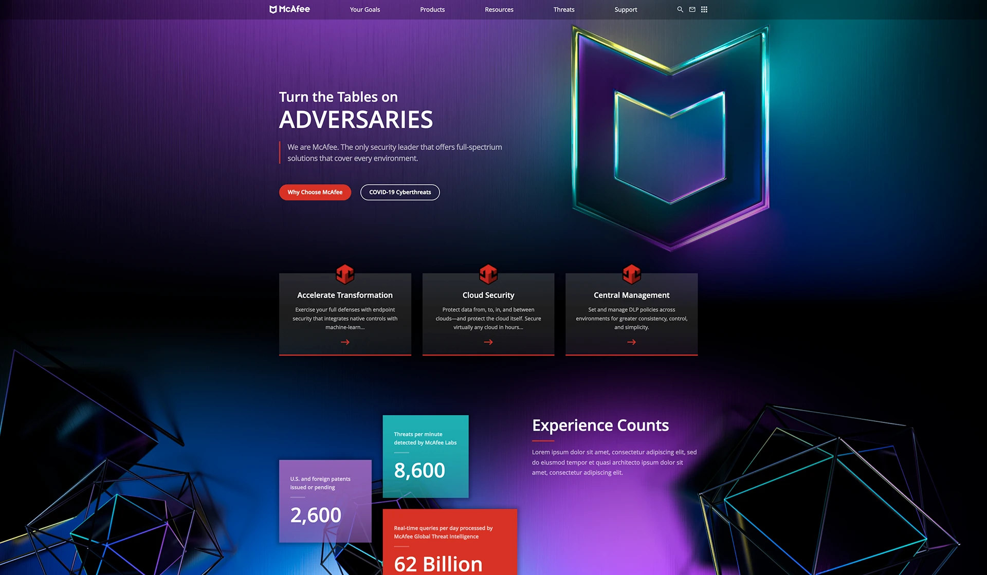 McAfee website / Turn the Tables on Adversaries
