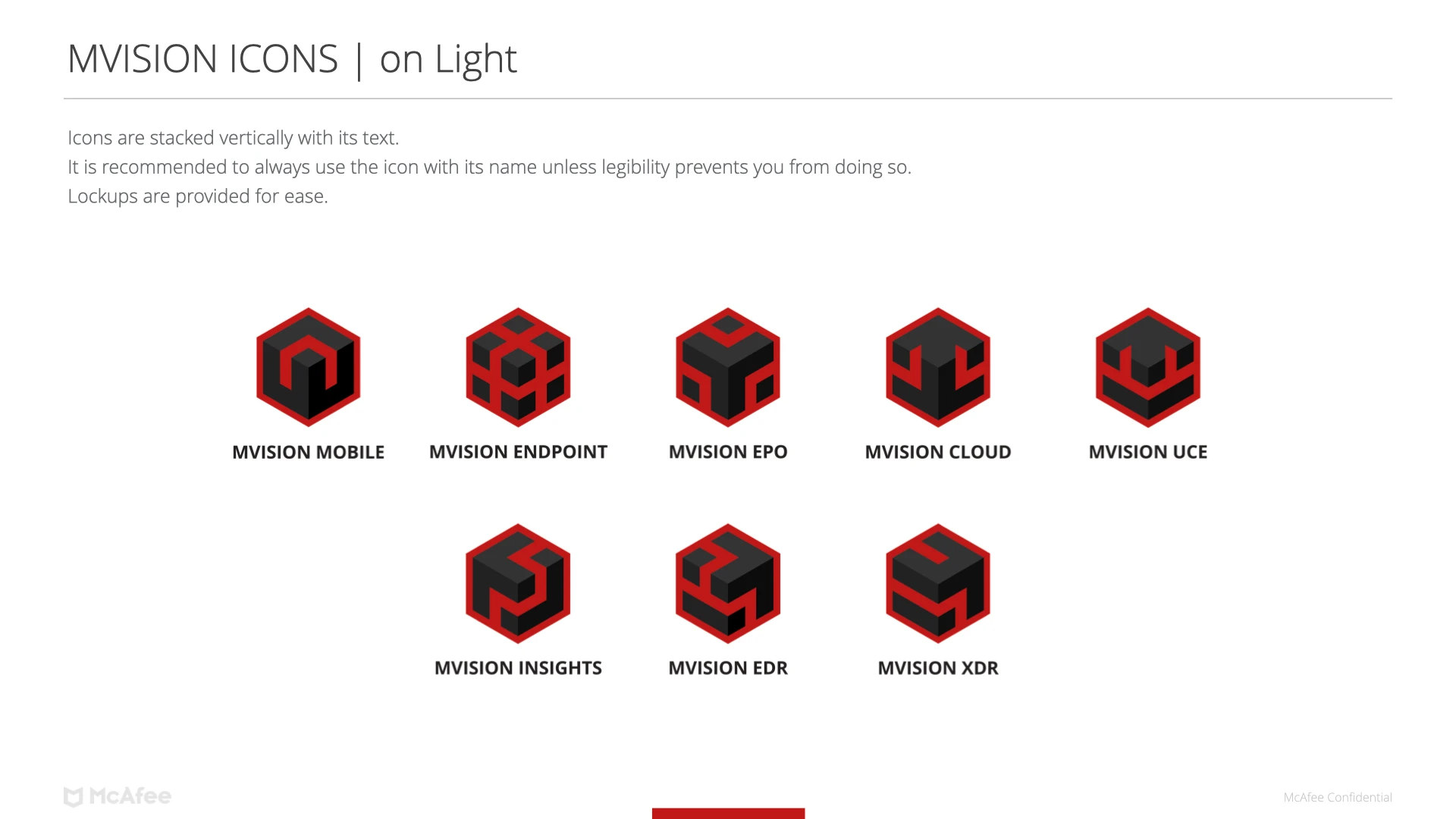 MVISION product icon family on a light background