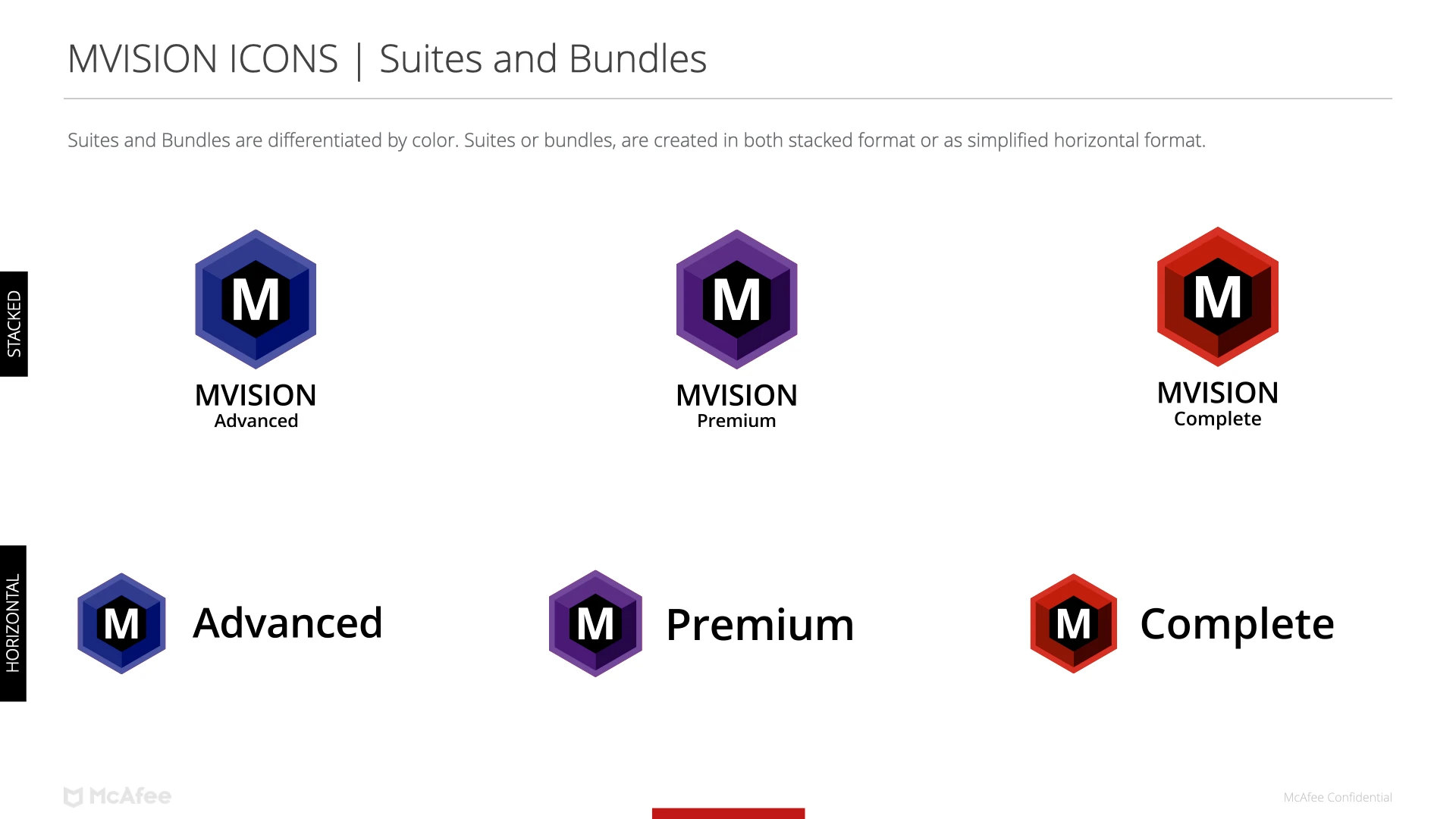 MVISION suites and bundles / stacked and horizontal icons