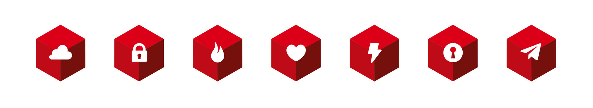 Protect What Matters / red cube icon family